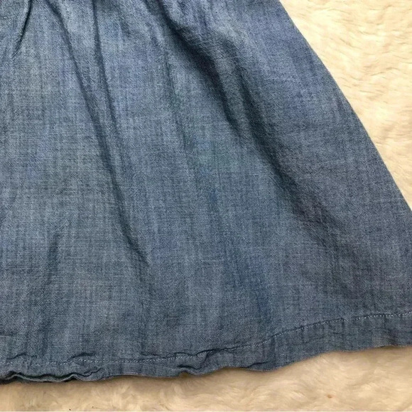 Joe Fresh Jean Dress Buttons Bow Collared Blue Size 6 / Small - Picture 2 of 16
